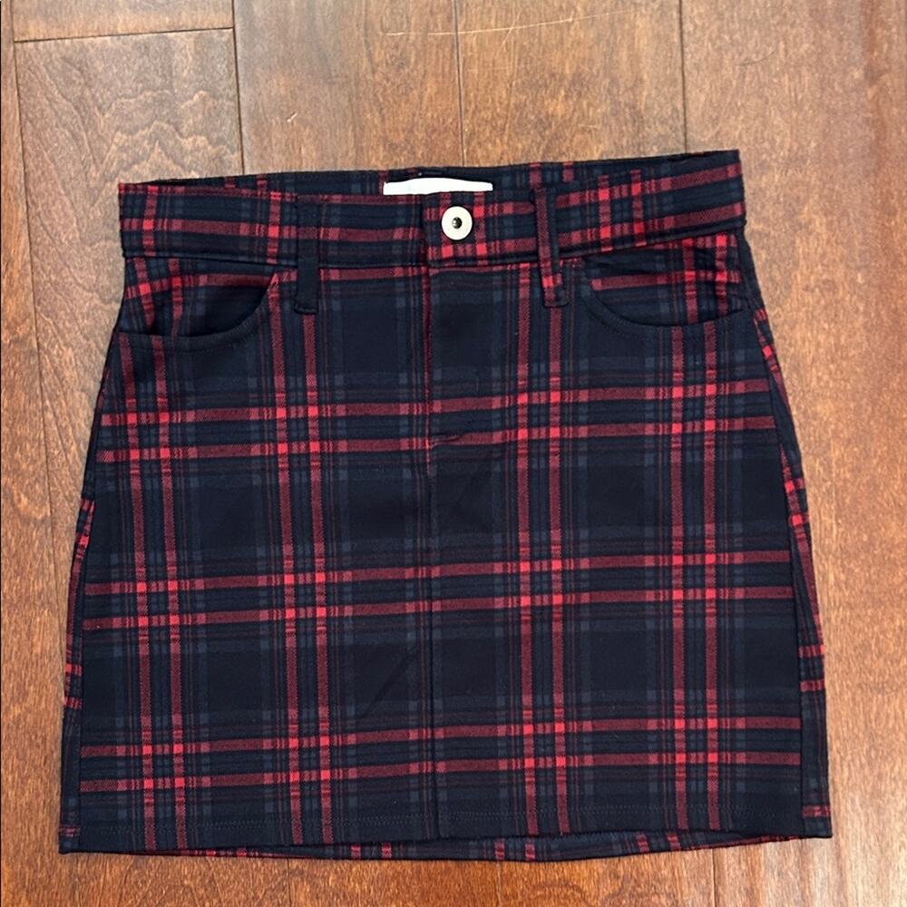 Abercrombie Kids Red and Blue Plaid Mini Skirt, Soft and Cozy, Size 11/12